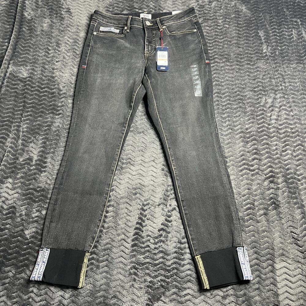 TOMMY JEANS Tommy Hilfiger skinny mid rise ankle size 28 black NWT